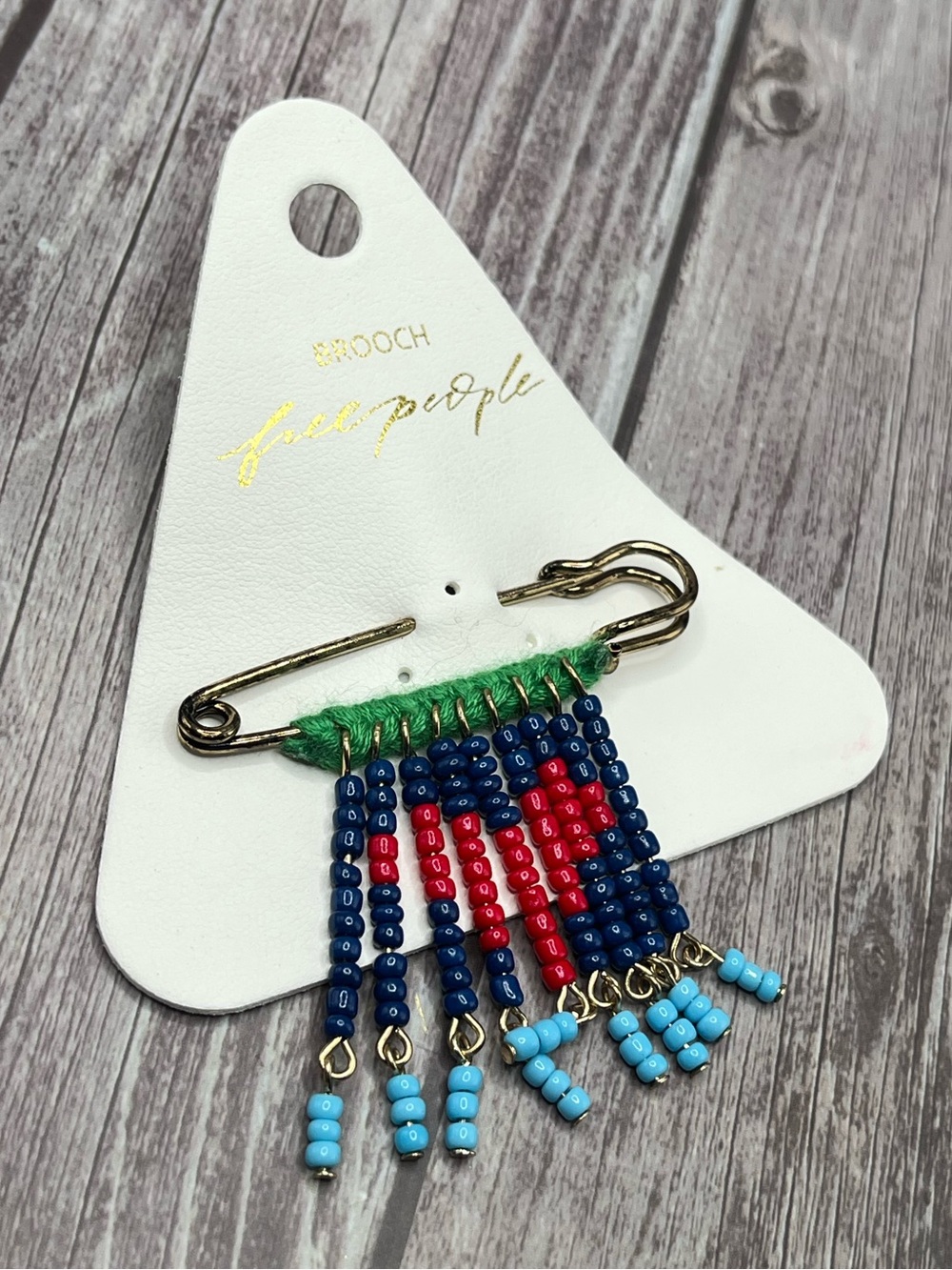 NWT FREE PEOPLE Beaded Brooch Multicolor Boho